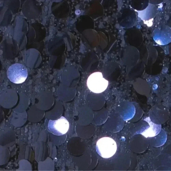 Elegant Navy Sequin Strapless Dress - Picture 4 of 5